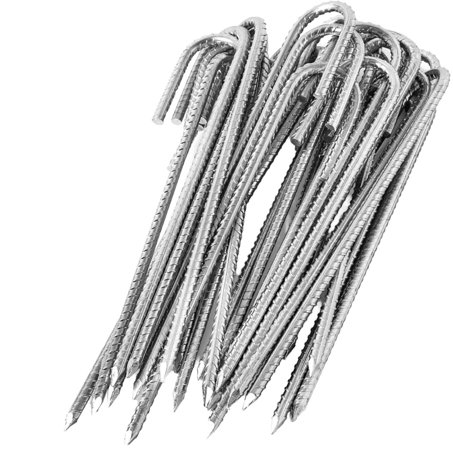 Heavy-Duty J-Type Galvanized Steel Tent Stakes Screw Ground Anchors Windproof Earth Pegs for Camping, Canopies & Awnings