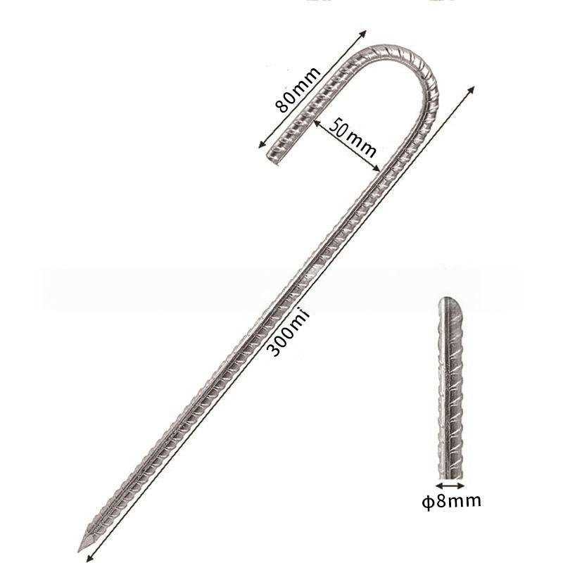 Heavy-Duty J-Type Galvanized Steel Tent Stakes Screw Ground Anchors Windproof Earth Pegs for Camping, Canopies & Awnings